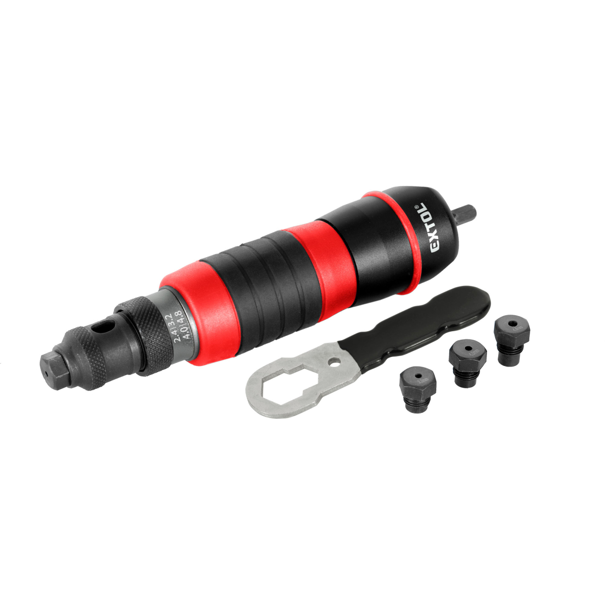 EXTOL PREMIUM Nástavec nýtovací na vrtačku, pro trhací nýty 2,4-4,8mm, CrMo 8813752