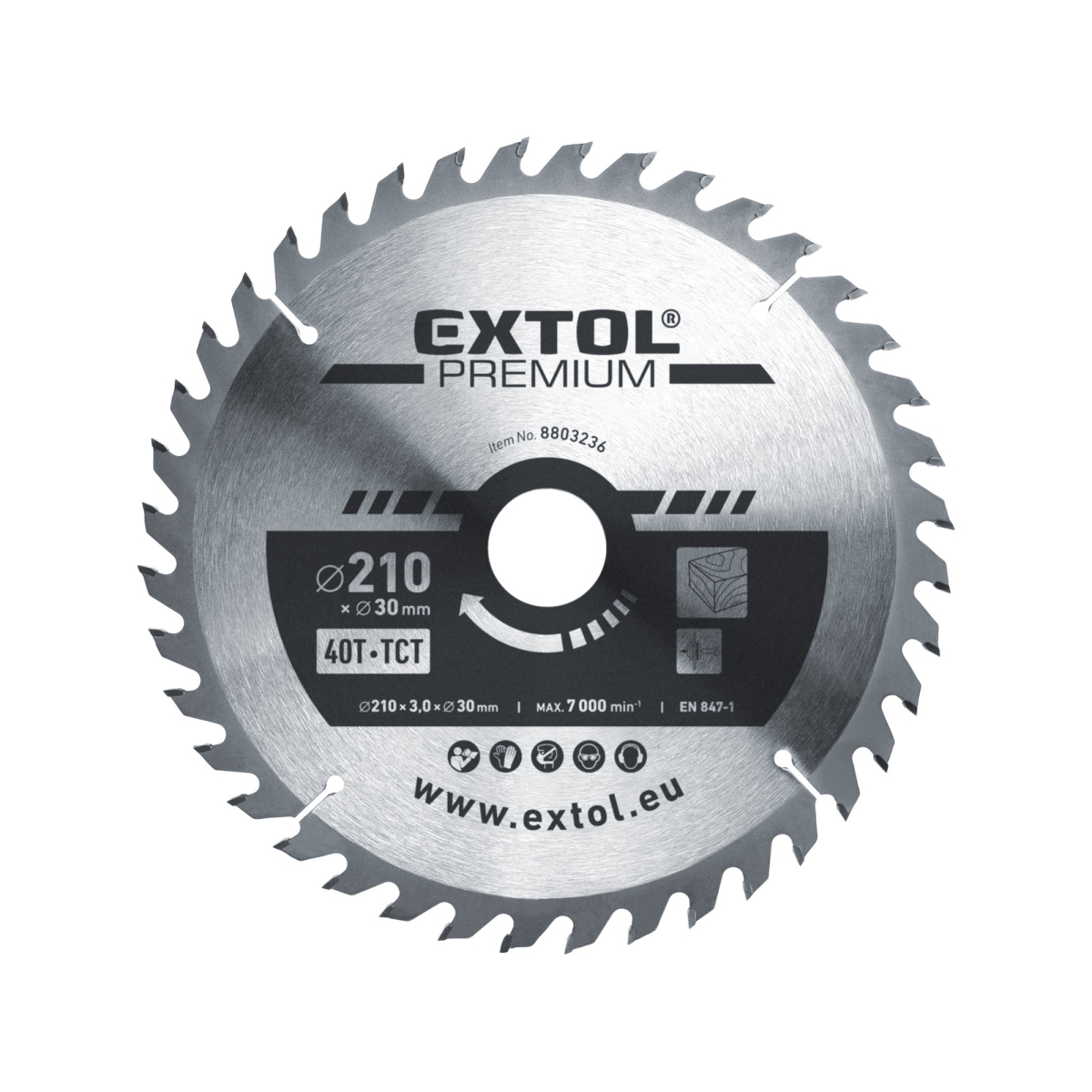 Levně EXTOL PREMIUM Kotouč pilový s SK plátky 210x2,2x30mm, 40T 8803236