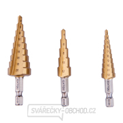 Vrtáky stupňovité, sada 3ks, O 3-20mm, HSS Náhled