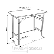 Stůl pracovní skládací, 100x60x80cm(d/š/v), nosnost až 100kg náhled