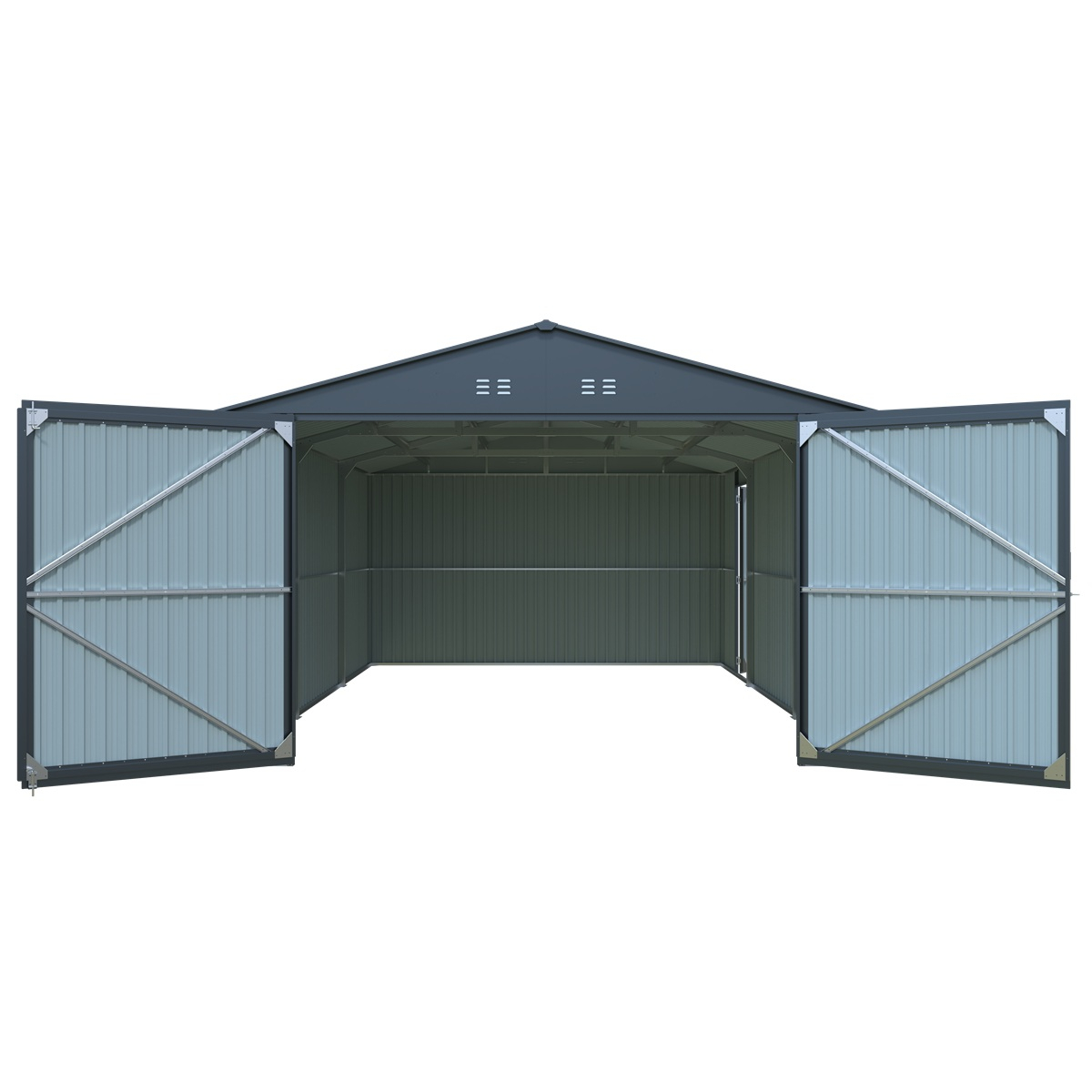 Riwall PRO RMCG 20x13 Anthracite kovová garáž 3,8 x 6 m se sedlovou střechou Antracit Náhled