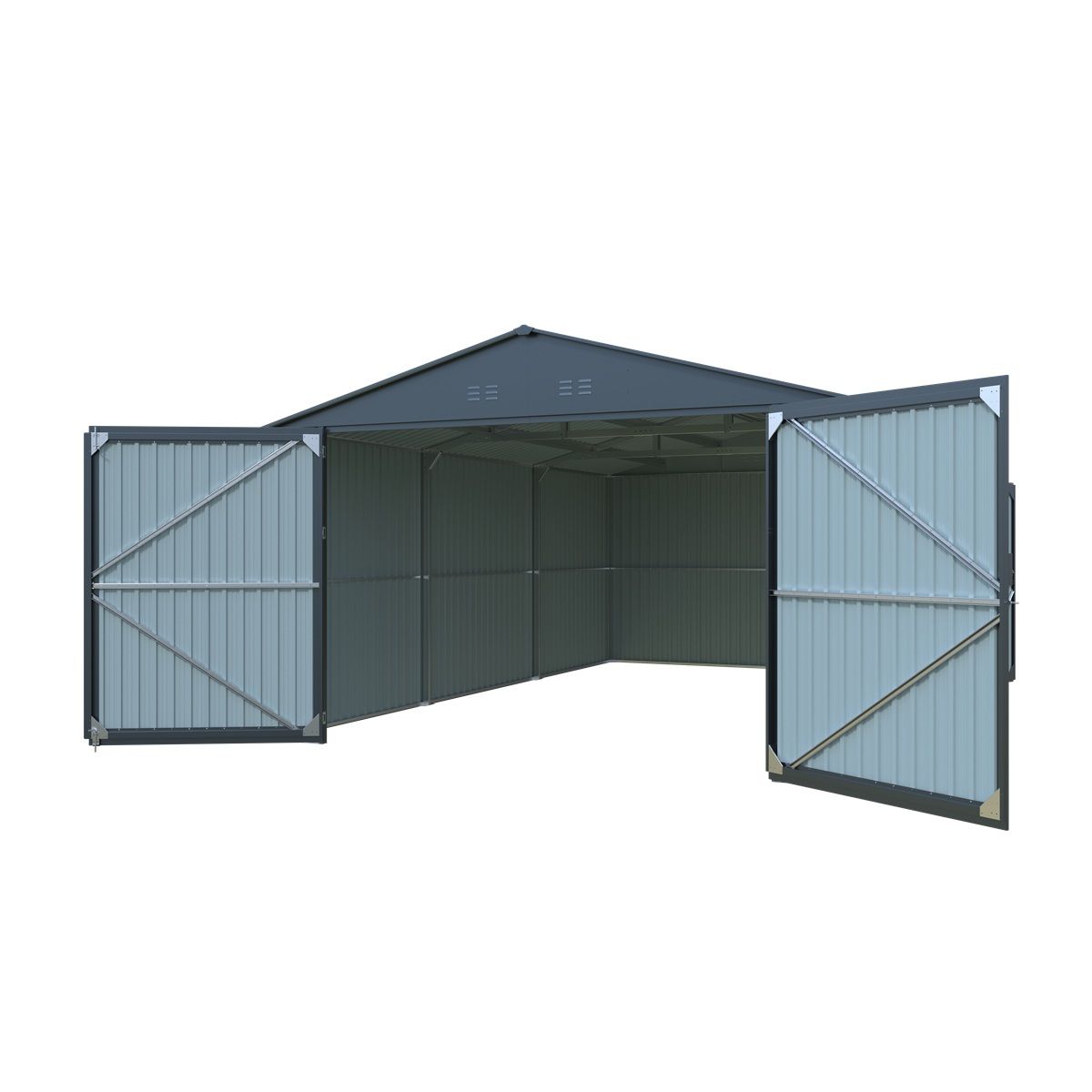 Riwall PRO RMCG 20x13 Anthracite kovová garáž 3,8 x 6 m se sedlovou střechou Antracit Náhled