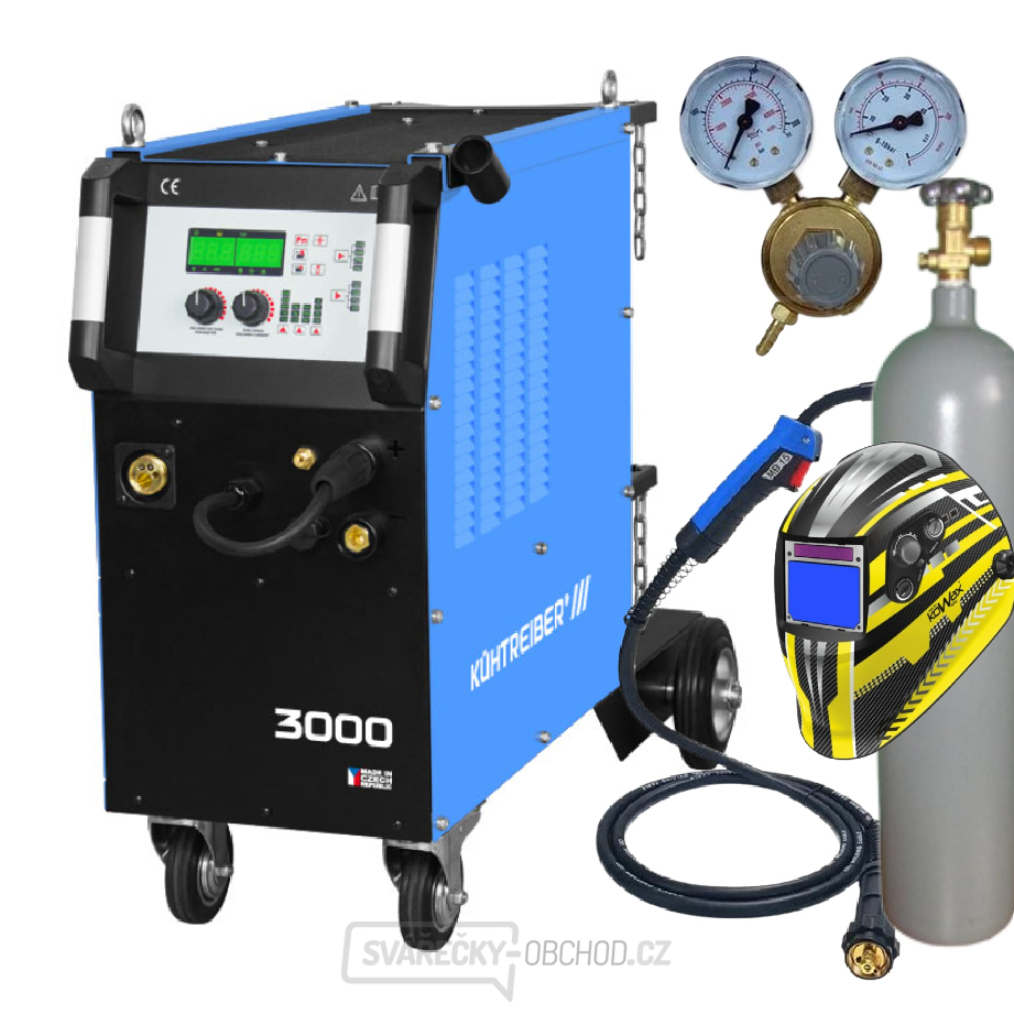 KITin 3000 Multi MIG Synergic V2 + Hořák + red. ventil + Kukla + Láhev Co2