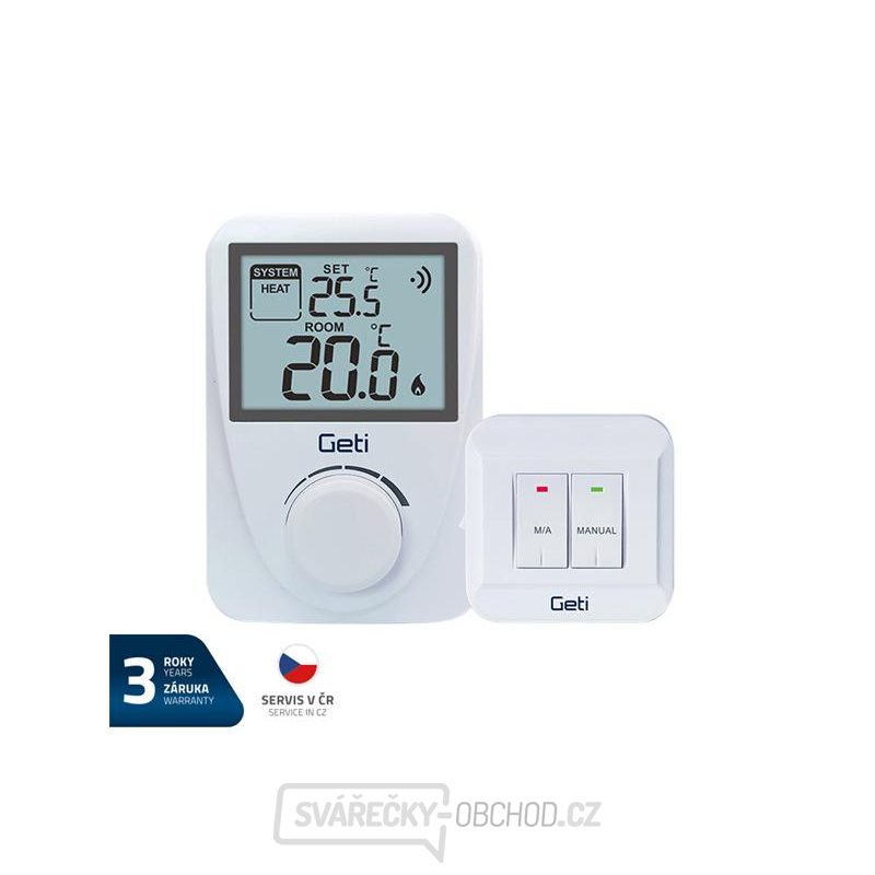 Termostat GETI GRT02 bezdrátový gallery main image