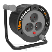 Solight prodlužovací přívod na bubnu 15m, 3 zásuvky, černý kabel, 3x 1,0mm2 Náhled