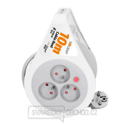 Solight prodlužovací přívod na bubnu 10m, 3 zásuvky, šedý kabel, 3x 1,0mm2 Náhled