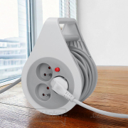 Solight prodlužovací přívod na bubnu 10m, 3 zásuvky, šedý kabel, 3x 1,0mm2 náhled