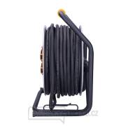 Solight prodlužovací přívod - na kovovém bubnu, 4 zásuvky, 40m kabel guma-neopren, 3x 2,5mm2, IP44 Náhled