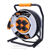 Solight prodlužovací přívod - na kovovém bubnu, 4 zásuvky, 40m kabel guma-neopren, 3x 2,5mm2, IP44 Náhled