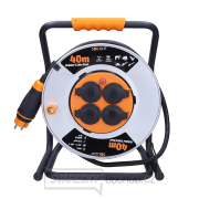 Solight prodlužovací přívod - na kovovém bubnu, 4 zásuvky, 40m kabel guma-neopren, 3x 2,5mm2, IP44 Náhled