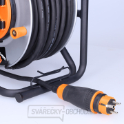 Solight prodlužovací přívod - na kovovém bubnu, 4 zásuvky, 40m kabel guma-neopren, 3x 2,5mm2, IP44 náhled