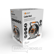 Solight prodlužovací přívod - na kovovém bubnu, 4 zásuvky, 40m kabel guma-neopren, 3x 2,5mm2, IP44 náhled