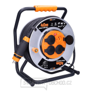Solight prodlužovací přívod - na kovovém bubnu, 4 zásuvky, 40m kabel guma-neopren, 3x 2,5mm2, IP44 Solight prodlužovací přívod - na kovovém bubnu, 4 zásuvky, 40m kabel guma-neopren, 3x 2,5mm2, IP44 gallery main image