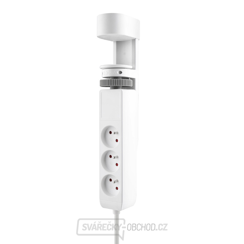 Solight 3z + USB A+C přenosné stolní zásuvky, 2m, bílá, USB rychlonabíječka 20W PD
