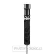 Solight 3z + USB A+C přenosné stolní zásuvky, 2m, černá, USB rychlonabíječka 20W PD Náhled