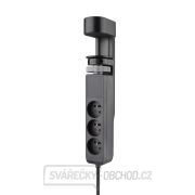 Solight 3z + USB A+C přenosné stolní zásuvky, 2m, černá, USB rychlonabíječka 20W PD gallery main image