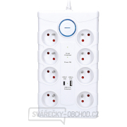 Solight přepěťová ochrana, 8z, USB A+C, 2m, bílá Náhled