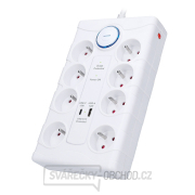 Solight přepěťová ochrana, 8z, USB A+C, 2m, bílá Náhled