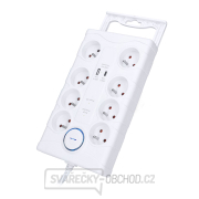 Solight přepěťová ochrana, 8z, USB A+C, 2m, bílá náhled