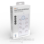 Solight přepěťová ochrana, 8z, USB A+C, 2m, bílá náhled