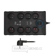 Solight přepěťová ochrana, 8z, USB A+CA, 2m, černá gallery main image