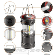 Solight LED nabíjecí kempingové svítidlo s lucernou, 200lm, šedá Náhled