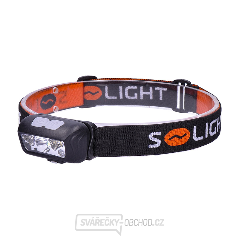 Solight LED čelová nabíjecí svítilna, 150 + 100lm, bílé a červené světlo, Li-Ion