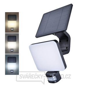 Solight LED solární osvětlení se senzorem, 11W, 1200lm, 3 CCT, Li-Ion, černá gallery main image