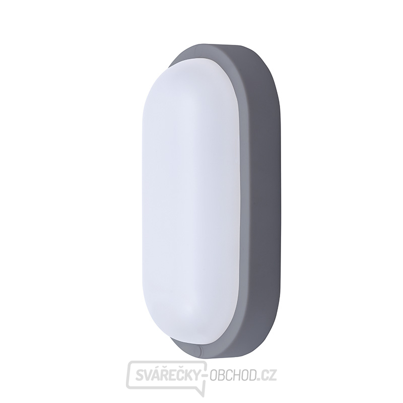 Solight LED venkovní osvětlení oválné, 13W, 910lm, 4000K, IP54, 21cm, šedá barva