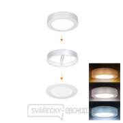 Solight LED mini panel koupelnový 2v1, 3CCT, podhledový/přisazený, 12W, 1020lm, IP54, stříbrná, kulatý gallery main image