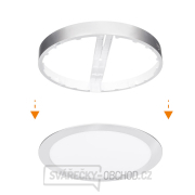 Solight LED mini panel koupelnový 2v1, 3CCT, podhledový/přisazený, 18W, 1530lm, IP54, stříbrná, kulatý náhled
