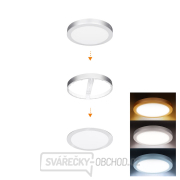 Solight LED mini panel koupelnový 2v1, 3CCT, podhledový/přisazený, 18W, 1530lm, IP54, stříbrná, kulatý gallery main image