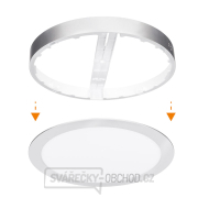 Solight LED mini panel koupelnový 2v1, 3CCT, podhledový/přisazený, 24W, 2040lm, IP54, stříbrná, kulatý náhled