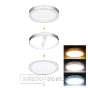 Solight LED mini panel koupelnový 2v1, 3CCT, podhledový/přisazený, 24W, 2040lm, IP54, stříbrná, kulatý gallery main image