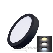 Solight LED mini panel CCT, přisazený, 12W, 900lm, 3000K, 4000K, 6000K, kulatý, černá barva gallery main image