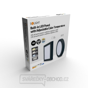 Solight LED mini panel CCT, přisazený, 18W, 1530lm, 3000K, 4000K, 6000K, kulatý, černá barva náhled