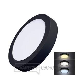 Solight LED mini panel CCT, přisazený, 18W, 1530lm, 3000K, 4000K, 6000K, kulatý, černá barva gallery main image
