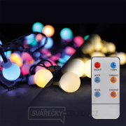 Solight LED 2v1 venkovní vánoční řetěz, koule, dálkový ovladač, 100LED, RGB+bílá, 10m+5m, 8 funkcí, IP44 gallery main image