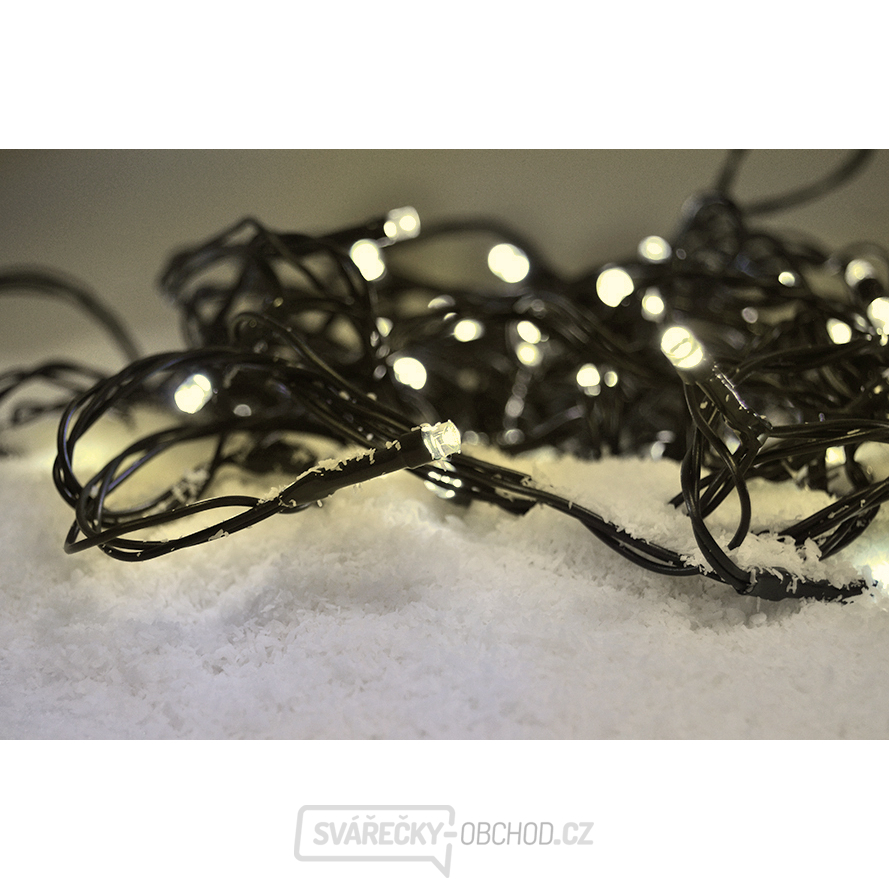 Solight LED venkovní vánoční řetěz, 200 LED, 20m, přívod 5m, 8 funkcí, časovač, IP44, teplá bílá