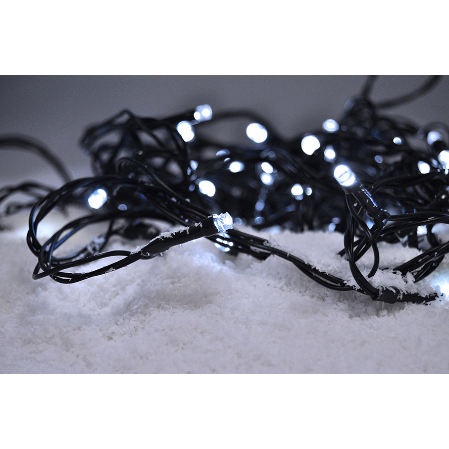 Levně Solight LED venkovní vánoční řetěz, 200 LED, 20m, přívod 5m, 8 funkcí, časovač, IP44, studená bílá 1V102-W