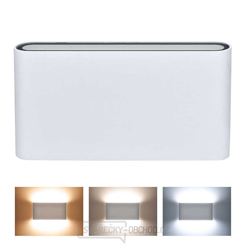 Solight LED venkovní nástěnné osvětlení Modena, 12W, 680lm, 120°, bílá