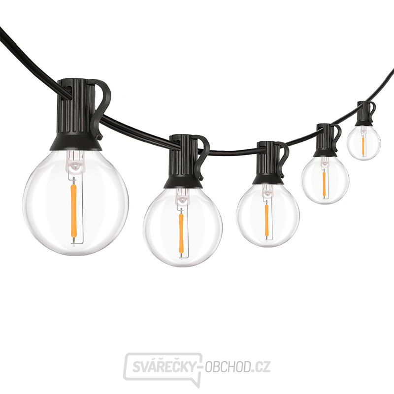 Solight LED venkovní řetěz s žárovkami, 25 žárovek, 15m+5m, 750lm, teplá bílá