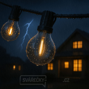 Solight LED venkovní řetěz s žárovkami, 25 žárovek, 15m+5m, 750lm, teplá bílá náhled