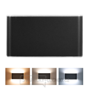 Solight LED venkovní nástěnné osvětlení Modena, 12W, 800lm, 3CCT, černá gallery main image