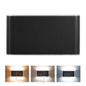 Solight LED venkovní nástěnné osvětlení Modena, 12W, 800lm, 3CCT, černá gallery main image