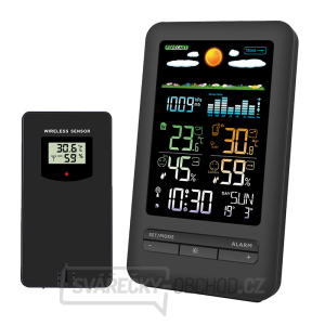 Solight meteostanice, barevný LCD, vnitřní/venkovní teplota a vlhkost, tlak, RCC, černá gallery main image