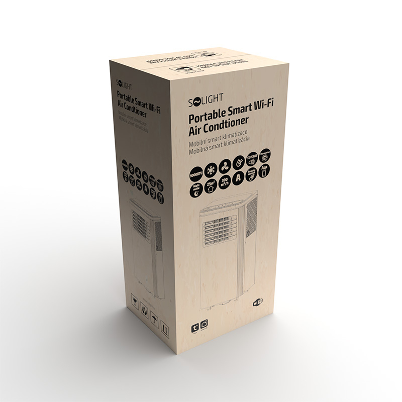 Levně Solight mobilní klimatizace 9000 BTU, smart WiFi, chlazení, odvlhčování, ventilátor DAC-9000