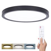 Solight LED osvětlení s dálkovým ovladačem Estela Black, 36W, 2700lm, 30cm, změna chromatičnosti, stmívatelné gallery main image