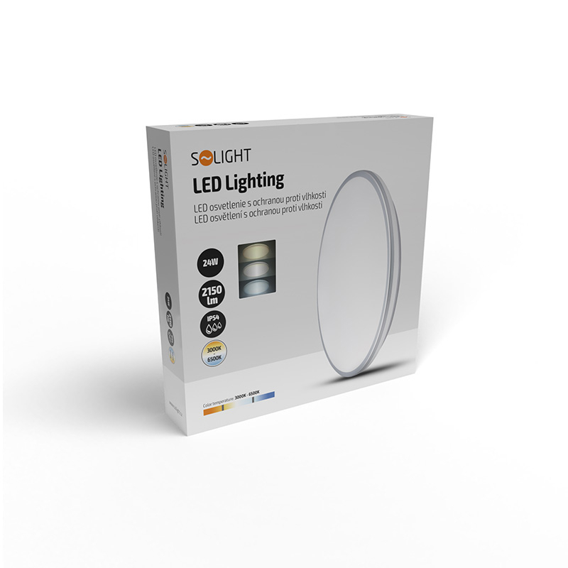 Levně Solight LED osvětlení s ochranou proti vlhkosti, IP54, 24W, 2150lm, 3CCT, 38cm WO797