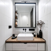 Solight LED koupelnové osvětlení nad zrcadlo 3v1, 7W, 455lm, 4000K, IP44, 40cm, černá Náhled